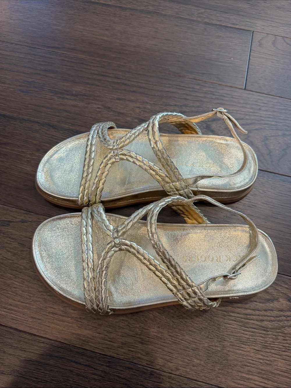 Jack Rogers Cove Tubular Braid Sandal Women's Gold Metallic Size 9 - C67-042